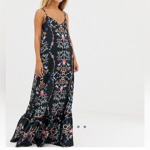 Sabina Musayev Abstract Floral Maxi Dress Size M